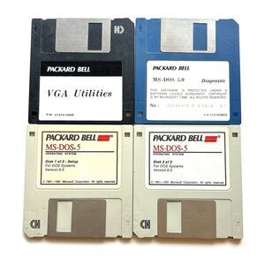 Vintage Packard Bell MS-DOS 5.0 Operating System & Utilities 3.5" Floppy Disk
